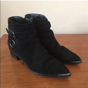 Marc Fisher black suede ankle boots